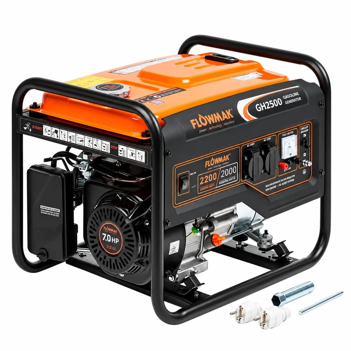 Generador a gasolina 2000W 220V partida manual GH2500 Flowmak