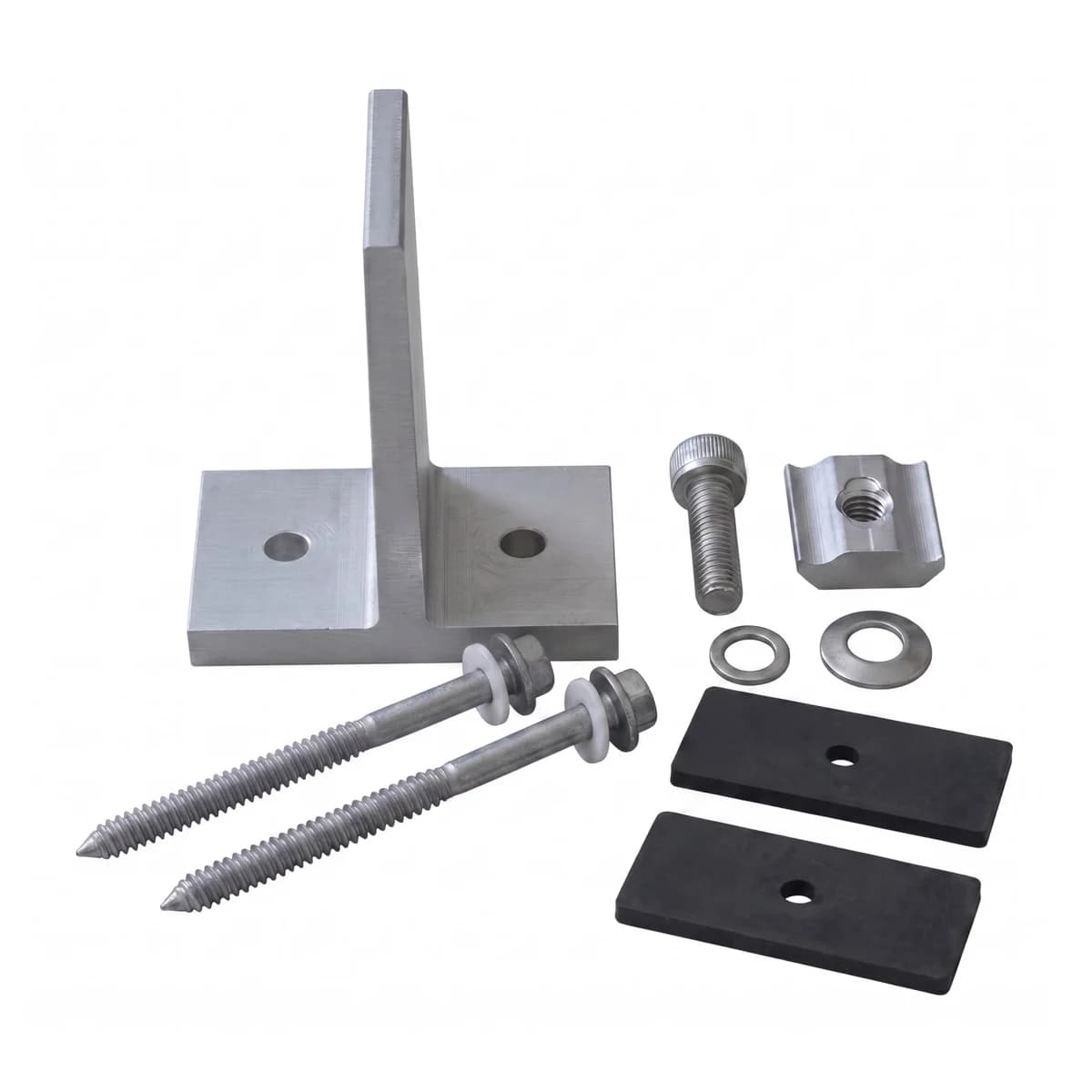 Base T para anclaje de riel en superficie plana con tornillos para metal — Montaje en aluminio