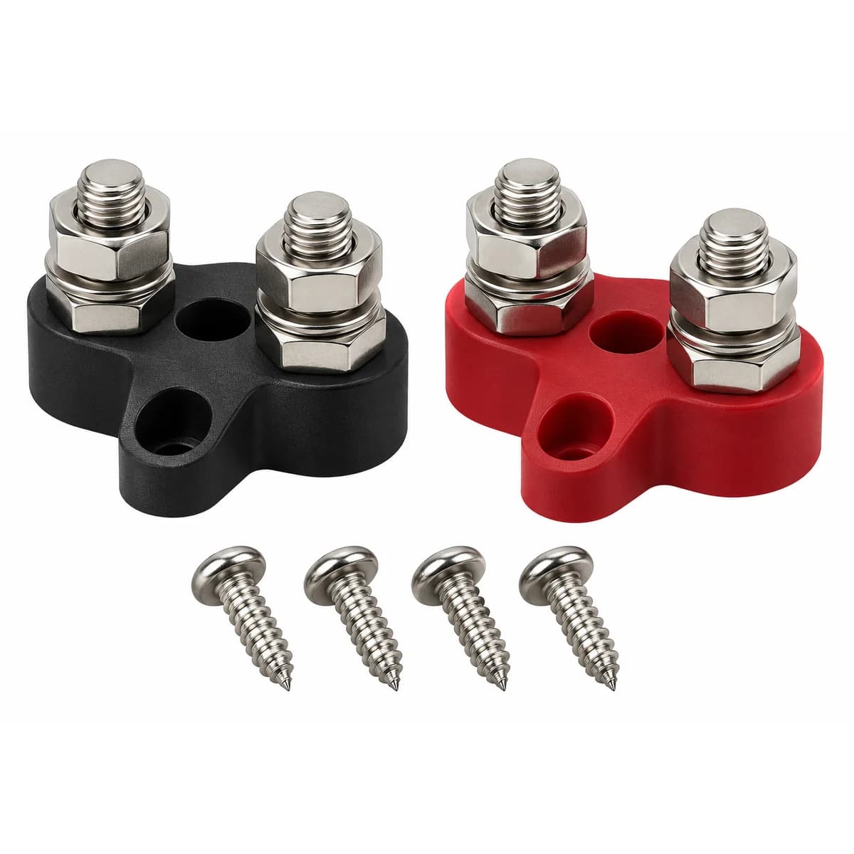Victron Dual Terminal Stud M8 linked set (1 red/1 black)