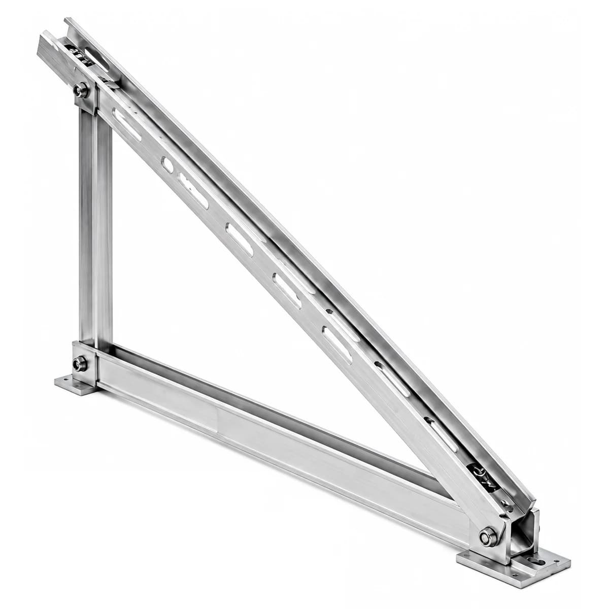 Estructura - Triangulo 20 grados 1350x1410mm para inclinar 2 rieles, trae 2 fijaciones riel