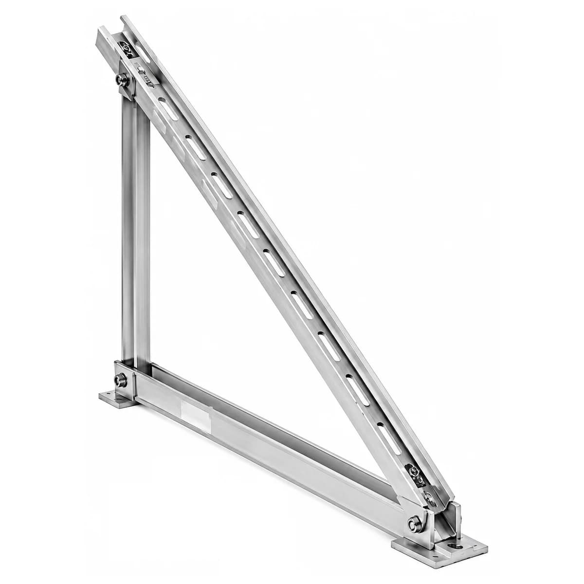 Estructura - Triangulo 30 grados 1350x1410mm para inclinar 2 rieles, trae 2 fijaciones riel