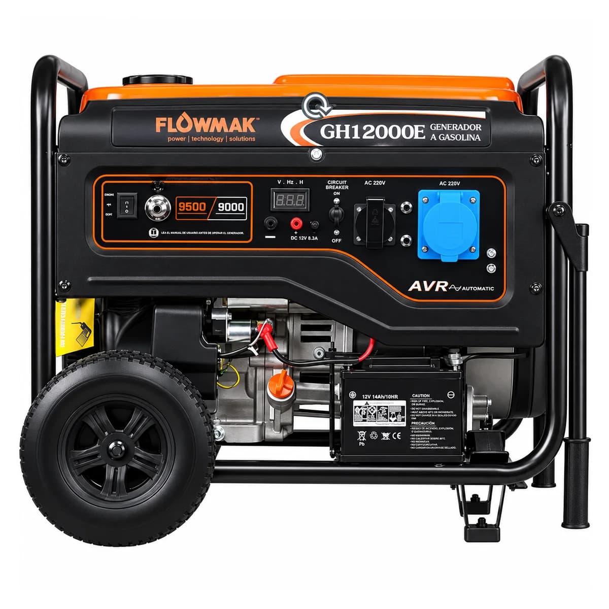 Kit generador a gasolina 9 kW 220V GH12000E + ATS Flowmak