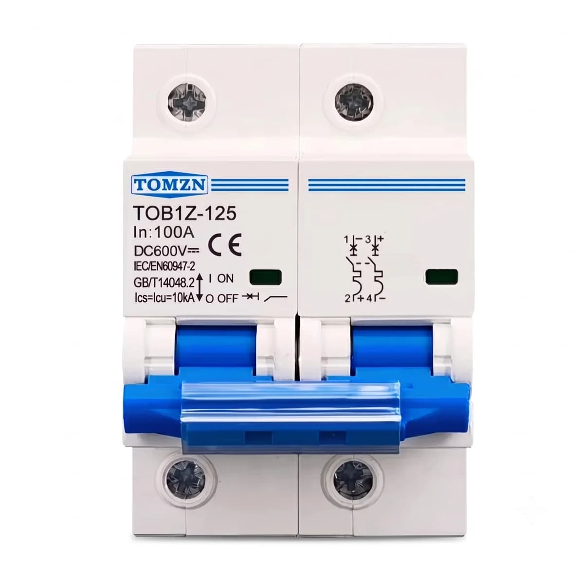 Automático DC 2 polos 100A 600V TOMZN TOB1Z-125