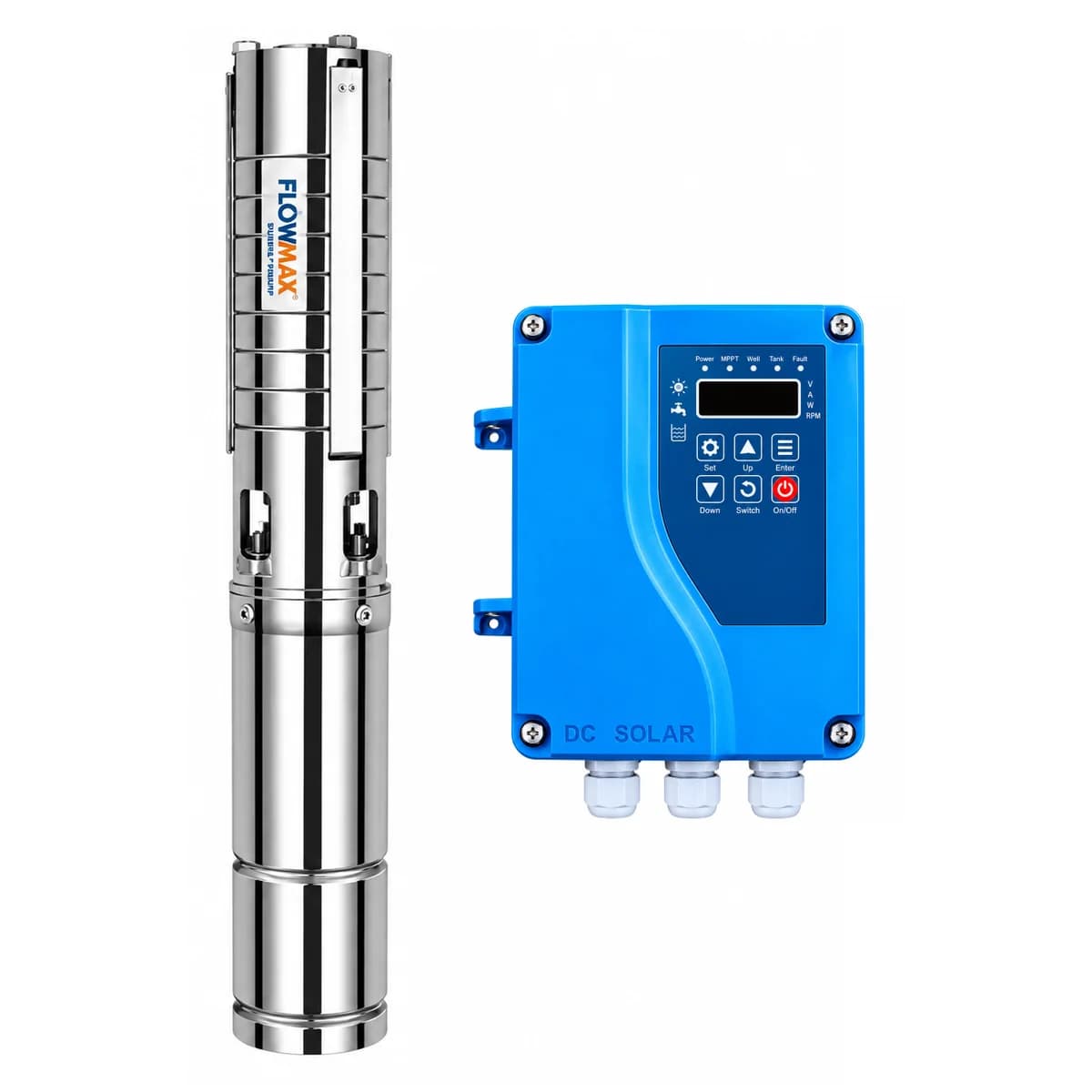 Bomba solar sumergible de pozo 4SSC6.5 67 m 750W 72V Flowmak