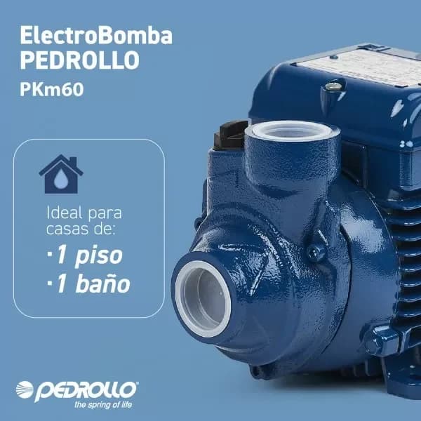 Bomba de agua periférica 0,5 HP Pedrollo PKm 60 — imagen 1 de 5