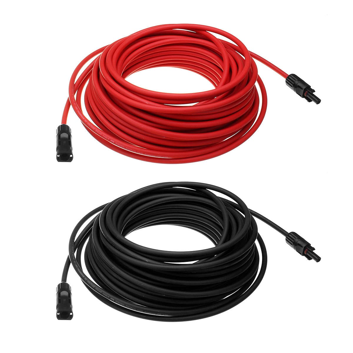 Extensión de cable solar de 20 metros con terminales MC4 macho-hembra instalados